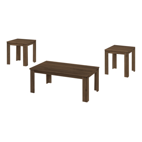 Monarch Specialties I 7862P Ensemble De Tables - 3pcs / Noyer Foncé