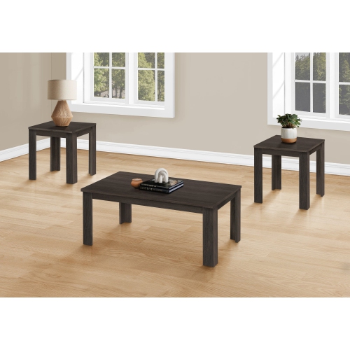 MONARCH SPECIALTIES  I 7863P Table Set - 3PCs Set / Oak In Brown