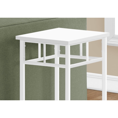 Monarch Specialties I 3279 Accent Table - 28"H / White / White Metal