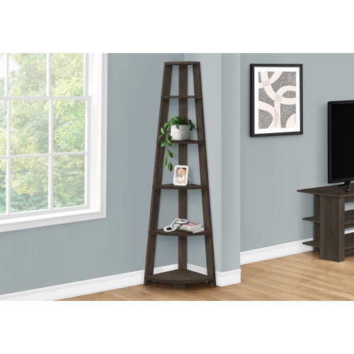 MONARCH SPECIALTIES  I 2469 Bookcase - 72""h / Oak Corner Accent Etagere In Brown I love it
