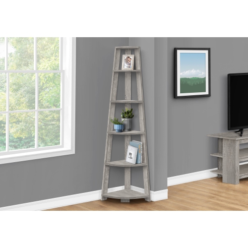 MONARCH SPECIALTIES  I 2433 Bookcase - 72""h / Industrial Corner Accent Etagere In Grey I love it