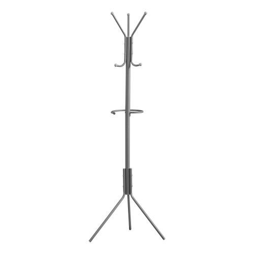 Monarch Specialties I 2163 Coat Rack - 68"H / Silver Metal
