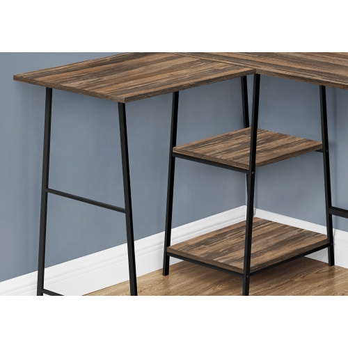Monarch Specialties I 7593 Computer Desk - 48"L/ Brown Reclaimed/ Black Metal Corner