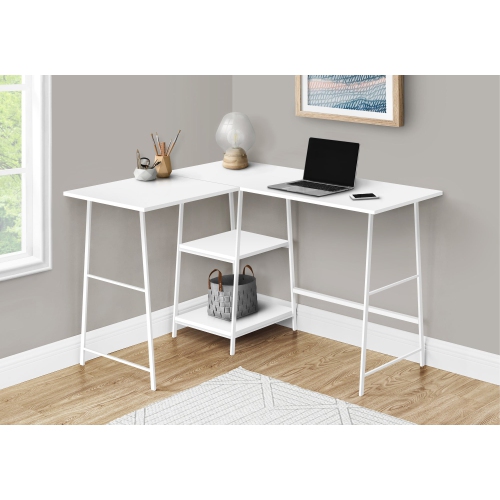 MONARCH SPECIALTIES  I 7596 Computer Desk - 48"l / Top / Metal Corner In White