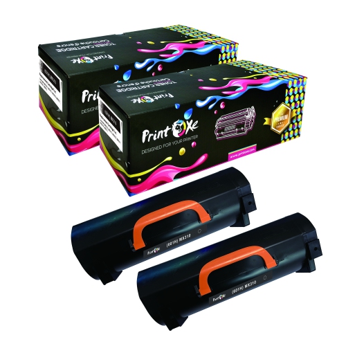 PRINTOXE® 60F100 Compatible 2 Toner Cartridges MX310 MX410 MX510 High Yield for Lexmark MX310dn MX410de MX510de MX511de MX511dte MX511dhe MX511de