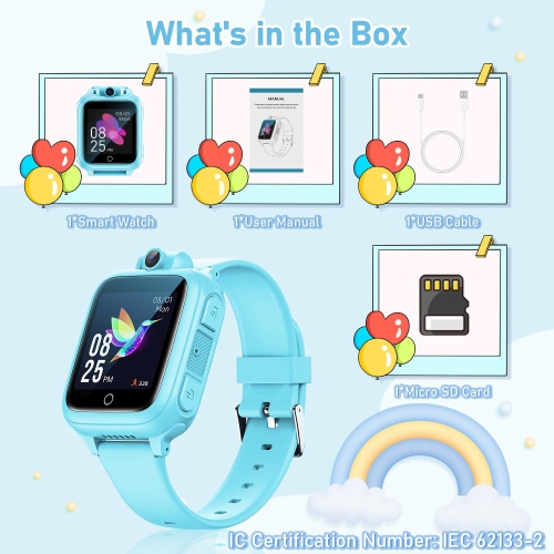 Kids Smart Watch with 26 Games, Camera, Video Recorder, Music, Alarm, Calculator, Calendar, Flashlight, Stopwatch, and Pedometer – Fun Birthday Gift