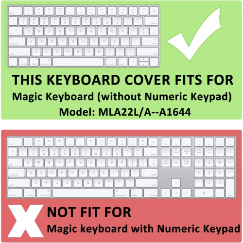 Keyboard Protector Cover Skin for Apple Magic Keyboard & Magic Keyboard 2 Ultra Thin Silicone Protector (Tran
