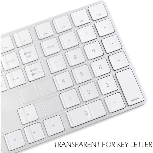 Keyboard Cover Skin for 2018-2017 Apple Magic Keyboard with Numeric Keypad A1843 US Enter MQ052LL/A Wireless Bluetooth Keyboard Ultra Thin Full Size