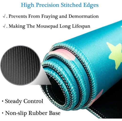 31.5x11.8 Inch Non-Slip Rubber Stitched Edges Extended Large Gaming Mouse Pad Office Keyboard Mouse Mat