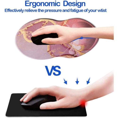 Mouse Pad with Wrist Support, Non Slip Mousepad Wrist Rest for Office, Computer, Laptop & Mac- Durable & Comfortable & Lightweight Ergonomic Support