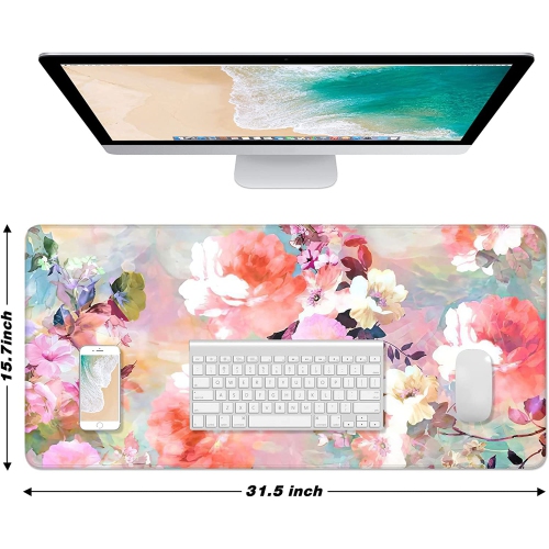 Extended Large Mouse Pad, XXL Gaming Mousepad 31.5 x 15.7 Inch, Big Computer Keyboard Desk Pad, Waterproof Mouse Mat with Stitched Edges and Non-Slip