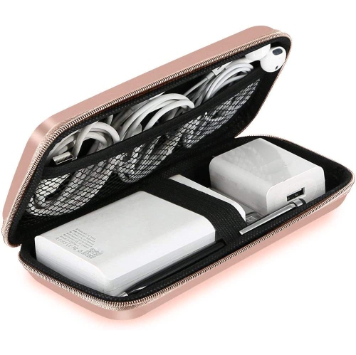 DOLAER  Universal Pouch Travel Power Bank Carrying Case Hard Shockproof Protective Eva Cover Battery Pack USB Cable Organizer Earbuds Sleeve