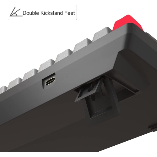 Portable 60% Mechanical Gaming Keyboard, MK-Box LED Backlit Compact 68 Keys Mini Wired Office Keyboard with Blue Switch for Windows Laptop PC Mac -