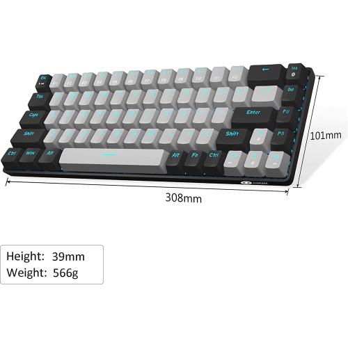 Portable 60% Mechanical Gaming Keyboard, MK-Box LED Backlit Compact 68 Keys Mini Wired Office Keyboard with Blue Switch for Windows Laptop PC Mac -