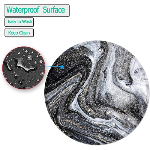 Mouse Pad, Non-Slip Rubber Base Mousepad with Stitched Edge,Abstract Marble Pattern Gaming Round Mouse Pads, Waterproof Office Mouse Pad, Small Size