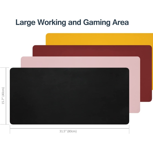Desk Pad, Large Office Mouse Mat 31.5'' x 15.7'', Waterproof PU Leather Mouse Pad, Dual Side Desk Blotter Protector, Non-Slip Laptop Desk Writing Mat