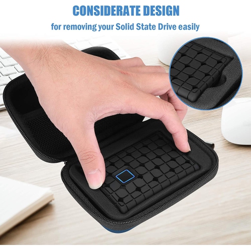 Samsung T7 / T7 Touch Portable SSD Carrying Case with Silicone Cover, Hard EVA Shockproof Storage Travel Organizer for Samsung T7 Touch Portable