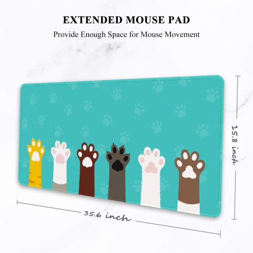 Large Mouse Pad, Full Desk XXL Extended Gaming Mouse Pad 35' X 15', Waterproof Desk Mat with Stitched Edge, Non-Slip Laptop Computer Keyboard