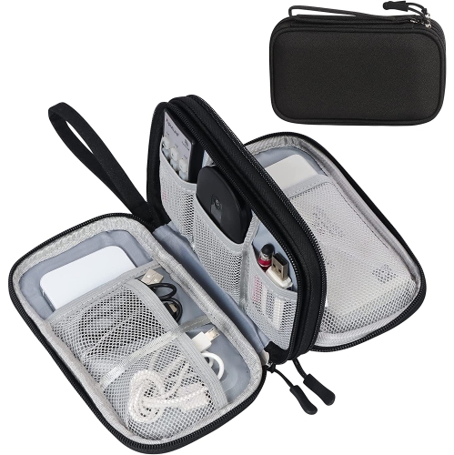 DOLAER  Electronic Organizer, Travel Cable Organizer Bag Pouch Electronic Accessories Carry Case Portable Waterproof Double Layers Storage Bag For
