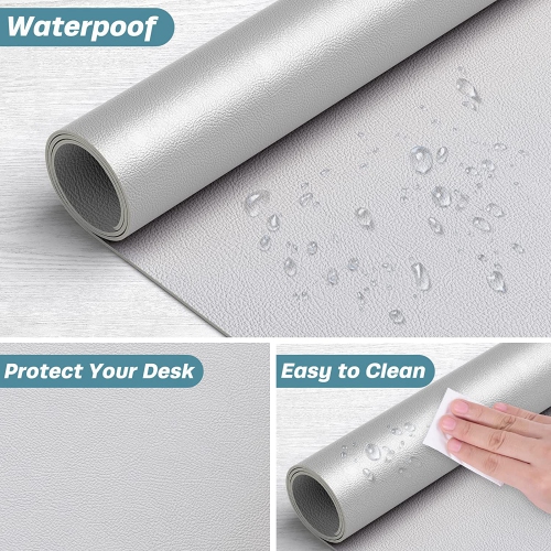 Desk Pad, 30' x 14' Dual Side PU Leather Large Mouse Pad, Desk Protector, Desk Mat for Desktop, Desk Accessories for Women Office, Desk Supplies for