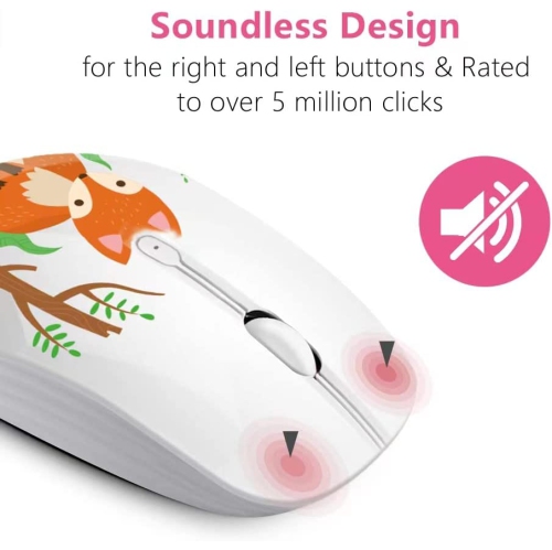 Wireless Mouse with Nano Receiver for PC,Laptop,Notebook,Computer,MacBook,Less Noise,Portable Mobile Optical Mice.(Fox),M101
