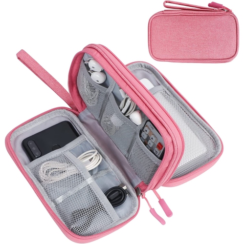 DOLAER  Electronic Organizer, Travel Cable Organizer Bag Pouch Electronic Accessories Carry Case Portable Waterproof Double Layers All-In-One Storage