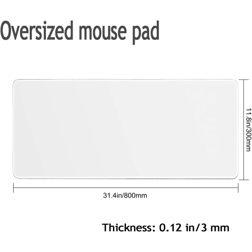 Sublimation Blanks Gaming Mouse Pad,31.5x11.8 Inch Heat Press White Mouse Pads for Home School Company Printing Picture Logo Crafts