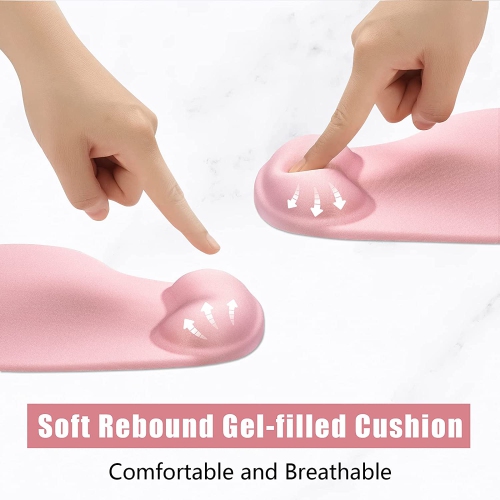 Ergonomic Mouse Pad with Wrist Rest Support, Gel Mouse Pads with Non-Slip PU Base, Pain Relief Memory Foam Mousepad for Laptop PC, Cute Office