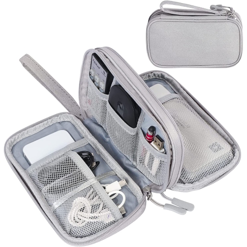 DOLAER  Electronic Organizer, Travel Cable Organizer Bag Pouch Electronic Accessories Carry Case Portable Waterproof Double Layers Storage Bag For