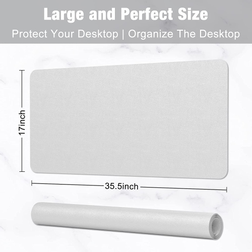 Desk Pad, 35.5' x 17' PU Leather Desk Mat, M Extended Mouse Pad, Waterproof Desk Blotter Protector, Ultra Thin Large Laptop Keyboard Mat, Non-Slip