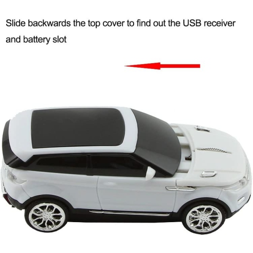 Car Mouse Wireless 2.4GHz Cool Sport SUV Car Shape Mouse Optical Mice with Adjustable DPI 1600 with USB Receiver Suitable for PC/Computer/Laptop