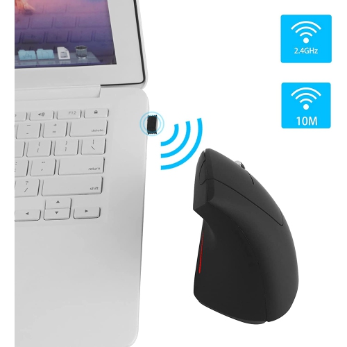 Wireless Vertical Mouse,Rechargeable 2.4G Ergonomic Wrist Relax Mice with 3 Adjustable DPI Levels and 6 Buttons for Laptop PC Notebook Chromebook
