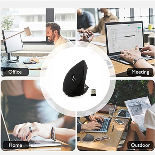 Wireless Vertical Mouse,Rechargeable 2.4G Ergonomic Wrist Relax Mice with 3 Adjustable DPI Levels and 6 Buttons for Laptop PC Notebook Chromebook
