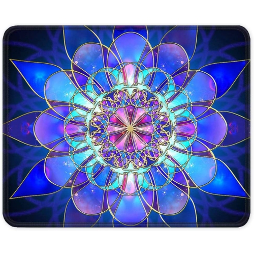 Gaming Mouse Pad, Rectangle Mandala Mouse Mat, Small Mousepad with Designs, Non-Slip Rubber Mouse Pad with Stitched Edges, Custom Office Mouse Pad