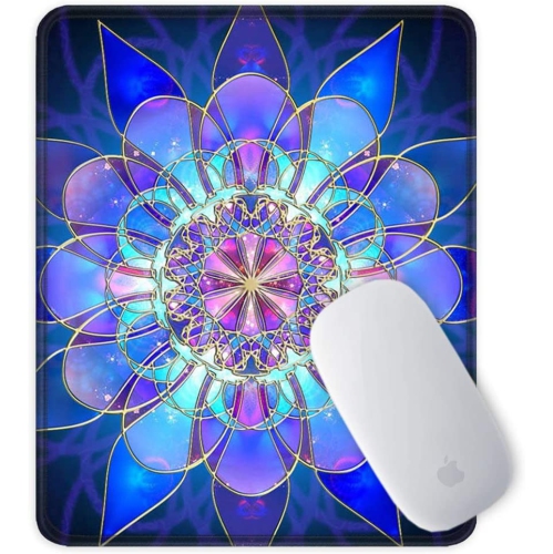 Gaming Mouse Pad, Rectangle Mandala Mouse Mat, Small Mousepad with Designs, Non-Slip Rubber Mouse Pad with Stitched Edges, Custom Office Mouse Pad