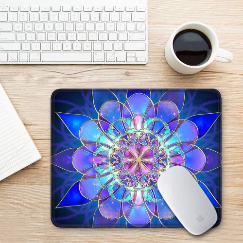 Gaming Mouse Pad, Rectangle Mandala Mouse Mat, Small Mousepad with Designs, Non-Slip Rubber Mouse Pad with Stitched Edges, Custom Office Mouse Pad