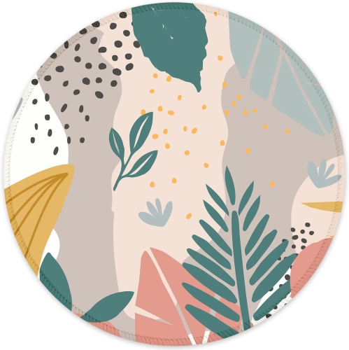 DOLAER  [20% Larger] Mouse Pad \w Stitched Edge, Premium-Textured Mouse Mat Waterproof Non-Slip Rubber Base Round Mousepad for Office Gaming PC Laptop