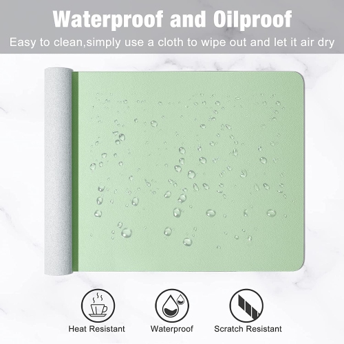 Desk Pad, 23.6' x 13.8' PU Leather Desk Mat, M Extended Mouse Pad, Waterproof Desk Blotter Protector, Ultra Thin Small Laptop Keyboard Mat, Non-Slip