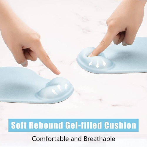 Ergonomic Mouse Pad with Wrist Rest Support, Gel Mouse Pads with Non-Slip PU Base, Pain Relief Memory Foam Mousepad for Laptop PC, Cute Office