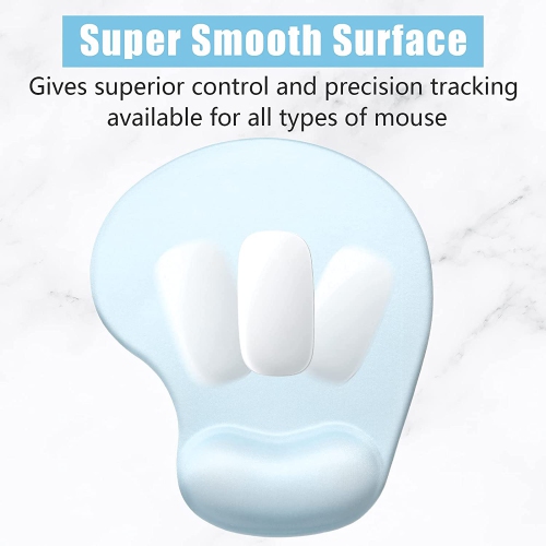 Ergonomic Mouse Pad with Wrist Rest Support, Gel Mouse Pads with Non-Slip PU Base, Pain Relief Memory Foam Mousepad for Laptop PC, Cute Office
