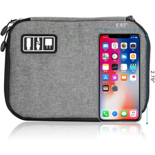 Sac de rangement de câbles de voyage Organisateur électronique portatif étanche pour câble USB Cordon de chargement Casque d’écoute Carte SD en fil