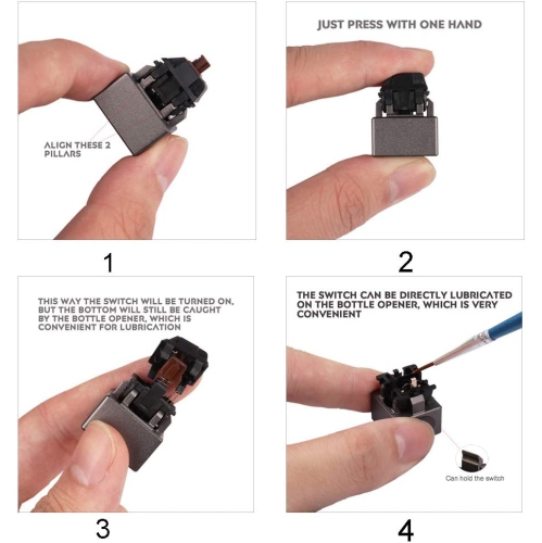 Metal Switch Opener Lubrication Kit Mechanical Keyboard Keycaps Aluminum Alloy Opener Instantly for Cherry mx Switches