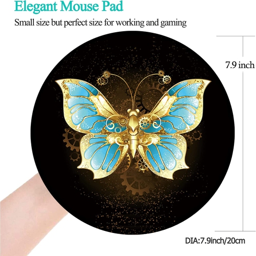 Mouse Pad Non-Slip Rubber Base Mousepad with Stitched Edge Gaming Round Mouse Pads 7.87 x 7.87 Inch