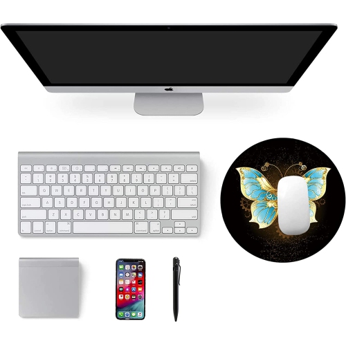 Mouse Pad Non-Slip Rubber Base Mousepad with Stitched Edge Gaming Round Mouse Pads 7.87 x 7.87 Inch