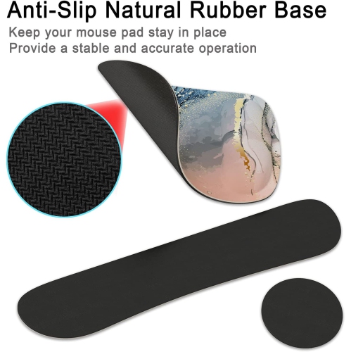 Keyboard Wrist Rest Memory Foam Ergonomic Mouse Pad with Computer Wrist Support Set with Non-Slip Rubber Base Coaster for Home, Office Easy Typing