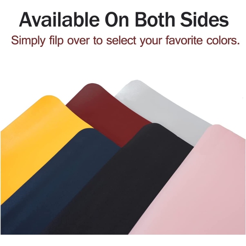 Mouse Pad, Office and Gaming Desk Mat, Portable Large PU Leather Premium Textured Computer Desk Pad, Waterproof and Non-Slip, Double Side Desk