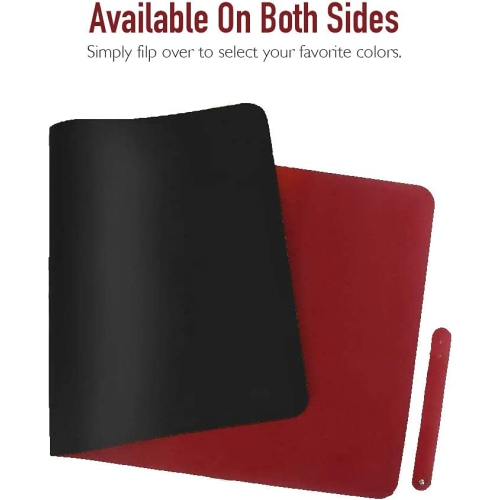 Mouse Pad, Office and Gaming Desk Mat, Portable Large PU Leather Premium Textured Computer Desk Pad, Waterproof and Non-Slip, Double Side Desk