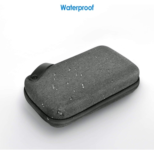 Electronics Accessories Organizer Hard Carrying Case with Double Zipper and Carrying Strap, Portable Travel Gadget Bag for Cables, SD Card, Charger,