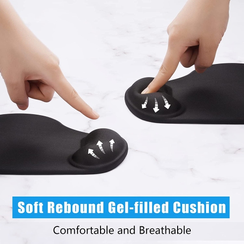 Ergonomic Mouse Pad with Wrist Rest Support, Gel Mouse Pads with Non-Slip PU Base, Pain Relief Memory Foam Mousepad for Laptop PC, Cute Office