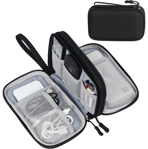 Electronic Organizer, Travel Cable Organizer Bag Pouch Electronic Accessories Carry Case Portable Waterproof Double Layers All-in-One Storage Bag for
